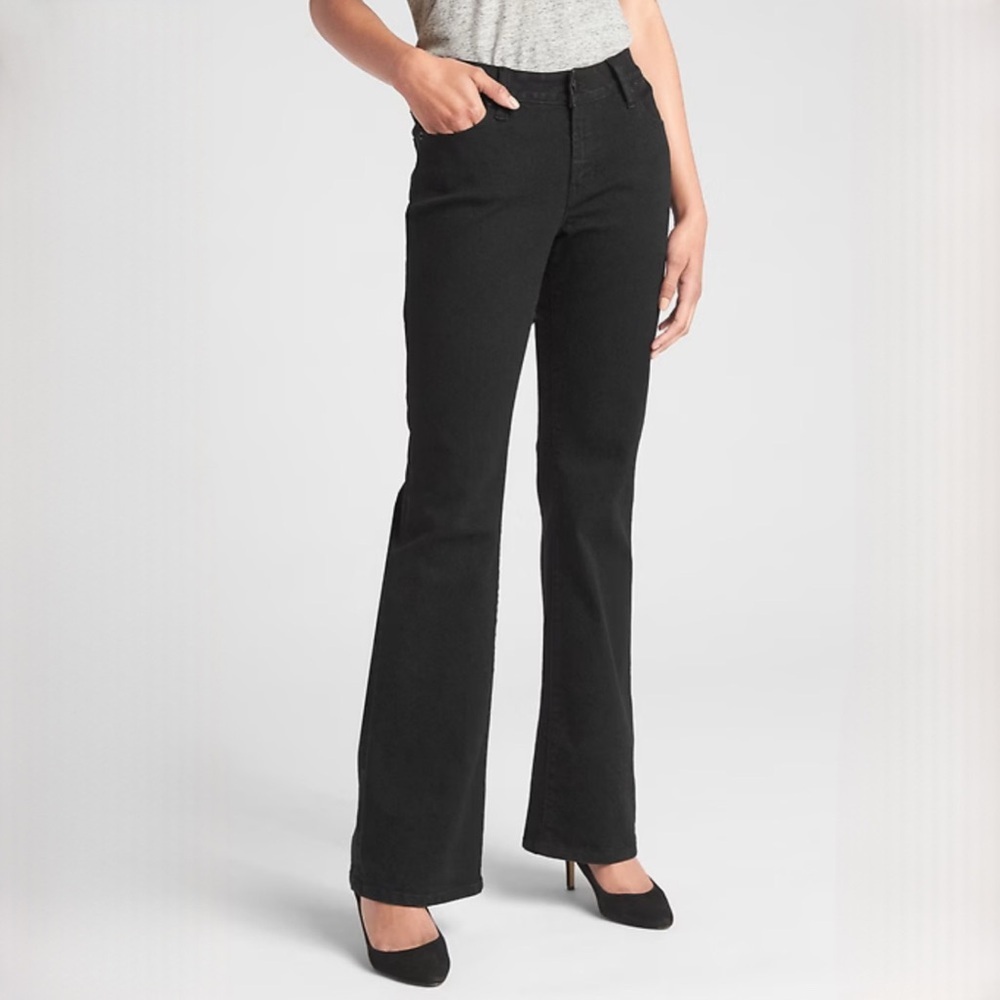 {GAP} "Long and Lean” True Black Short Mid Rise Y2K Bootcut Stretch Jeans